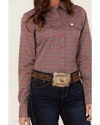 Cinch Women's Printed Long Sleeve Snap Western Shirt