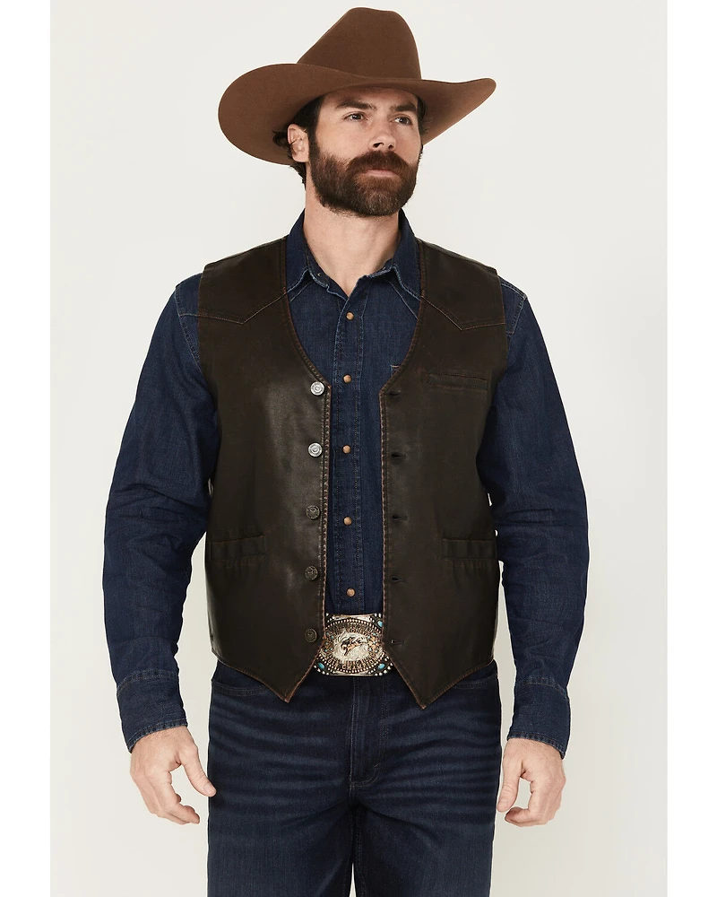 Cody James Men's Durango Button-Down Faux Leather Vest