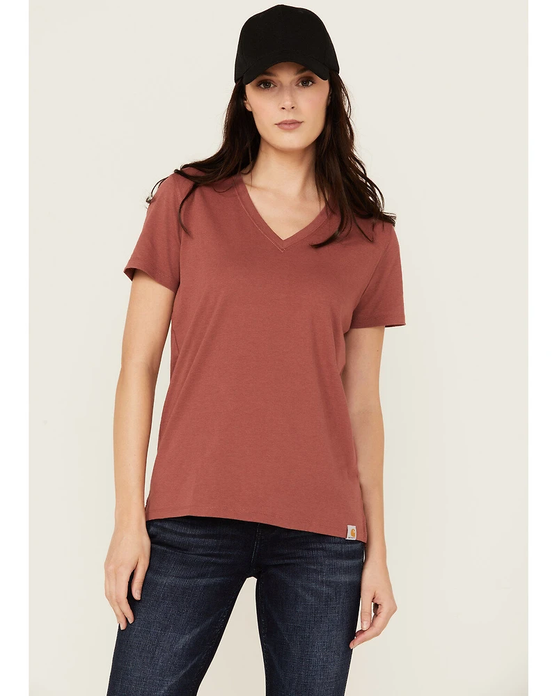 Carhartt Women's Relaxed Fit Lightweight Short Sleeve V Neck T-Shirt