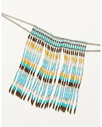 Shyanne Women's Moonbeam Beaded Fringe Choker Necklace