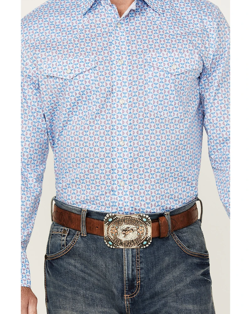 Wrangler 20X Men's Geo Print Long Sleeve Snap Stretch Western Shirt