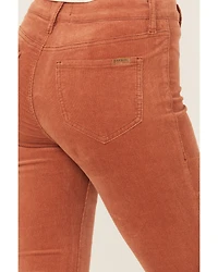 Rock & Roll Denim Women's High Rise Corduroy Button Bargain Bell Flare Jeans