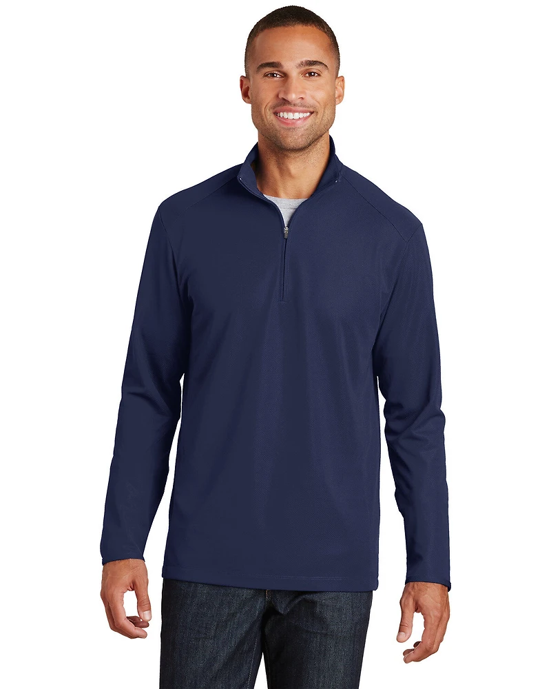 Port Authority Men's True Navy 3X Pinpoint Mesh 1/2 Zip - Big & Tall