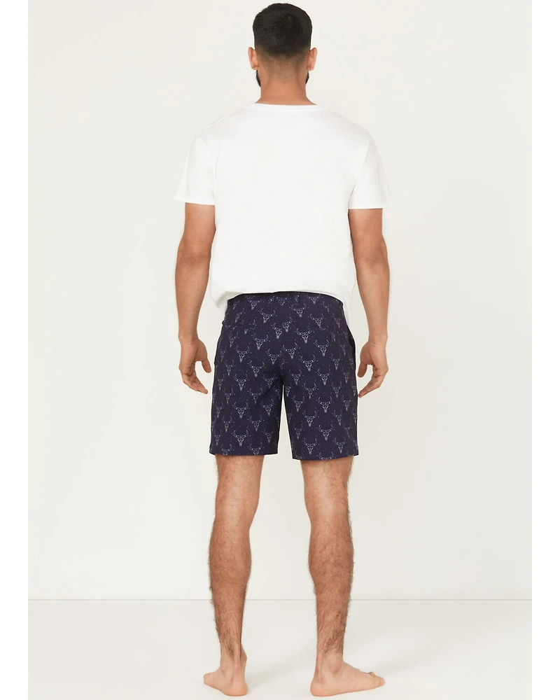 Rock & Roll Denim Men's Longhorn Print Stretch Chino Shorts