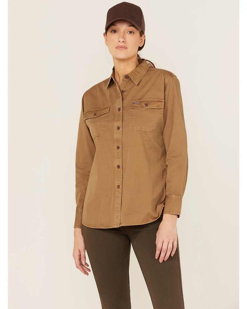 Ariat Women's Rebar Washed Twill Long Sleeve Button Down Work Shirt