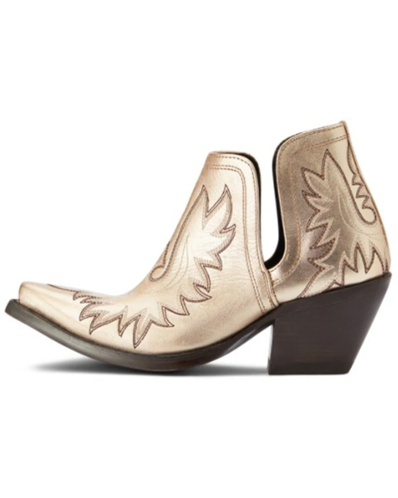 Ariat Women's Dixon Gold Buckle Western Booties - Snip Toe