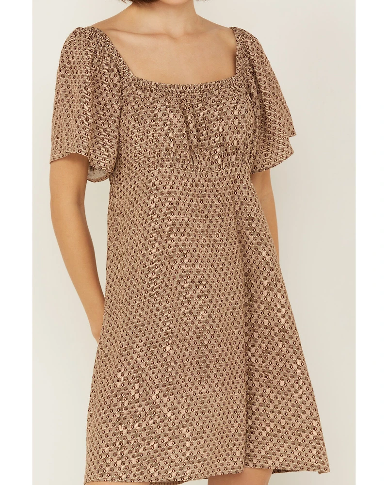 Cleo + Wolf Women's Arlo Flutter Sleeve Printed Mini Dress