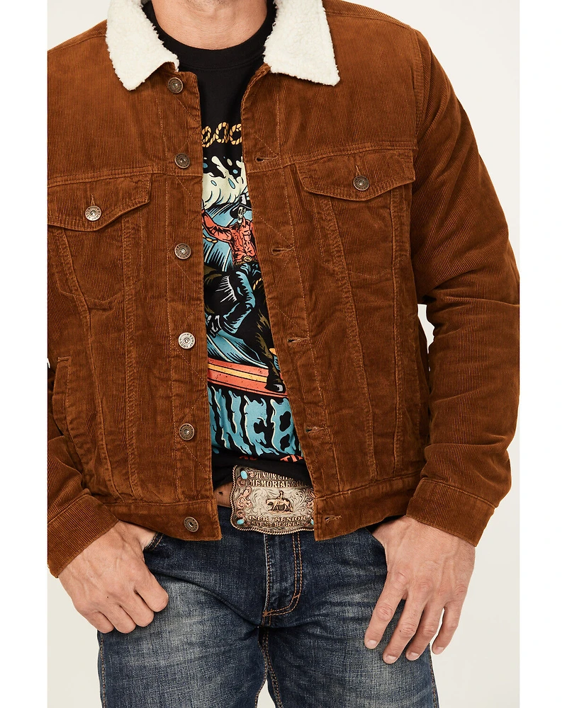 Cody James Men's Roscoe Corduroy Sherpa Lined Trucker Jacket