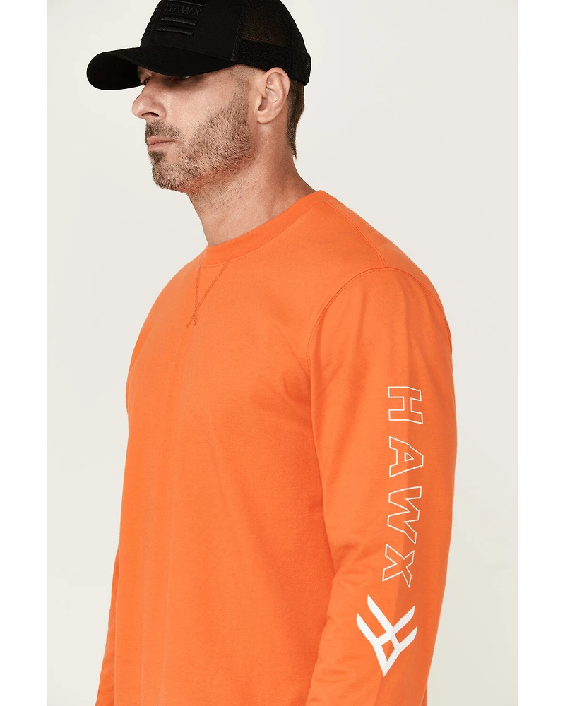 Hawx Men's Logo Long Sleeve Graphic Work T-Shirt