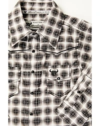 Cowboy Hardware Toddler Boys' Cubed Print Long Sleeve Snap Stretch Western Shirt