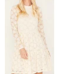 Molly Bracken Women's Long Sleeve Lace Mini Dress