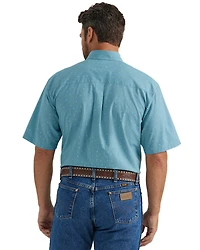 Wrangler Men's Classic Paisley Print Short Sleeve Button-Down Western Shirt - Tall