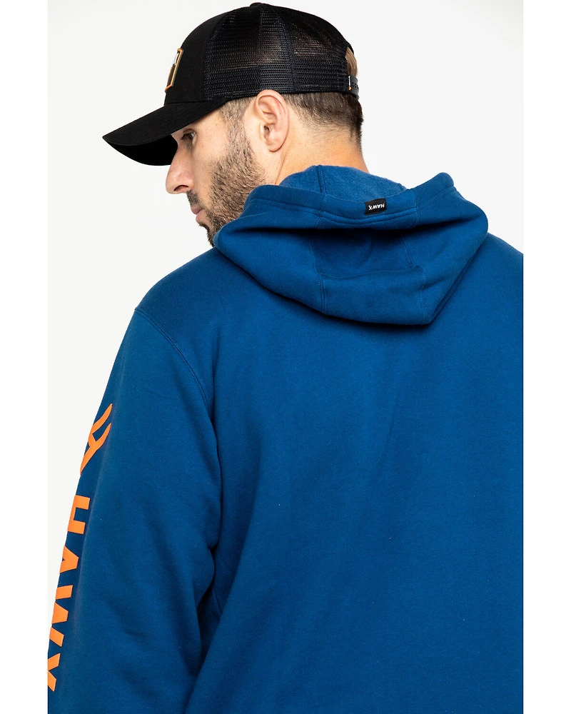 Hawx® Men's Logo Sleeve Performance Fleece Hooded Work Sweatshirt - Big & Tall