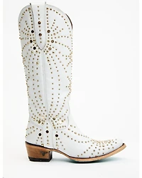 Boot Barn X Lane Women's Exclusive Sparks Fly Satin Pearl Western Bridal Boots - Snip Toe