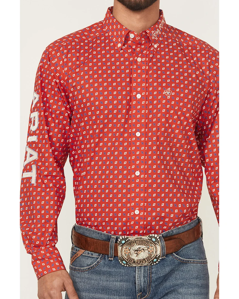 Ariat Men's Team Fallon Geo Print Long Sleeve Button-Down Western Shirt