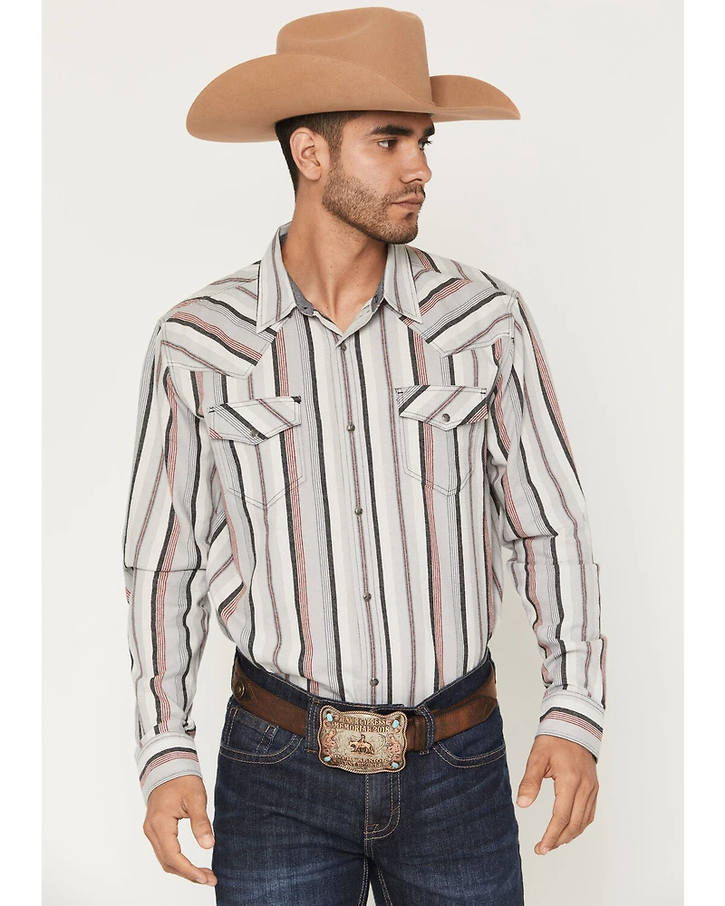 Cody James Men's Saddle Ridge Striped Print Long Sleeve Snap Western Shirt
