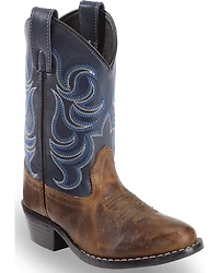 Cody James Boys' Holt Two-Tone Embroidered Western Boots - Round Toe