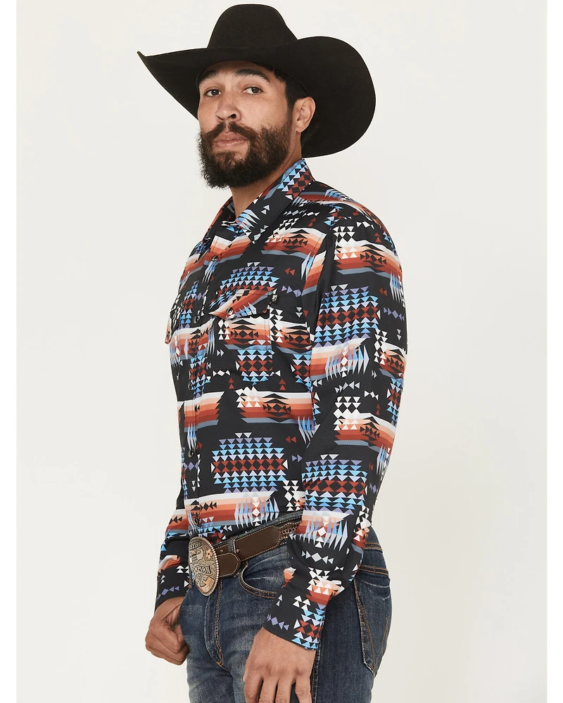 RANK 45® Men's Nate Southwestern Print Long Sleeve Snap Performance Western Shirt