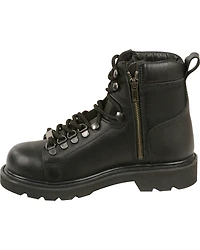Milwaukee Leather Women's Black Lace To Toe Side Zipper Boots - Square