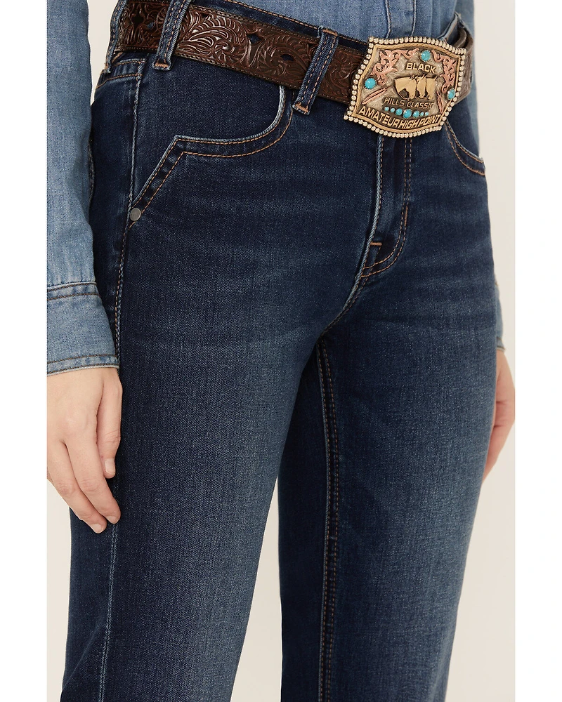 Rock & Roll Denim Women's Dark Wash Mid Rise Bootcut Jeans