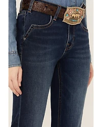 Rock & Roll Denim Women's Dark Wash Mid Rise Bootcut Jeans