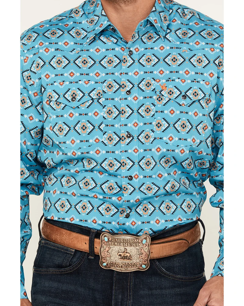 Rodeo Clothing Men's Boot Barn Exclusive Southwestern Print Long Sleeve Snap Western Shirt