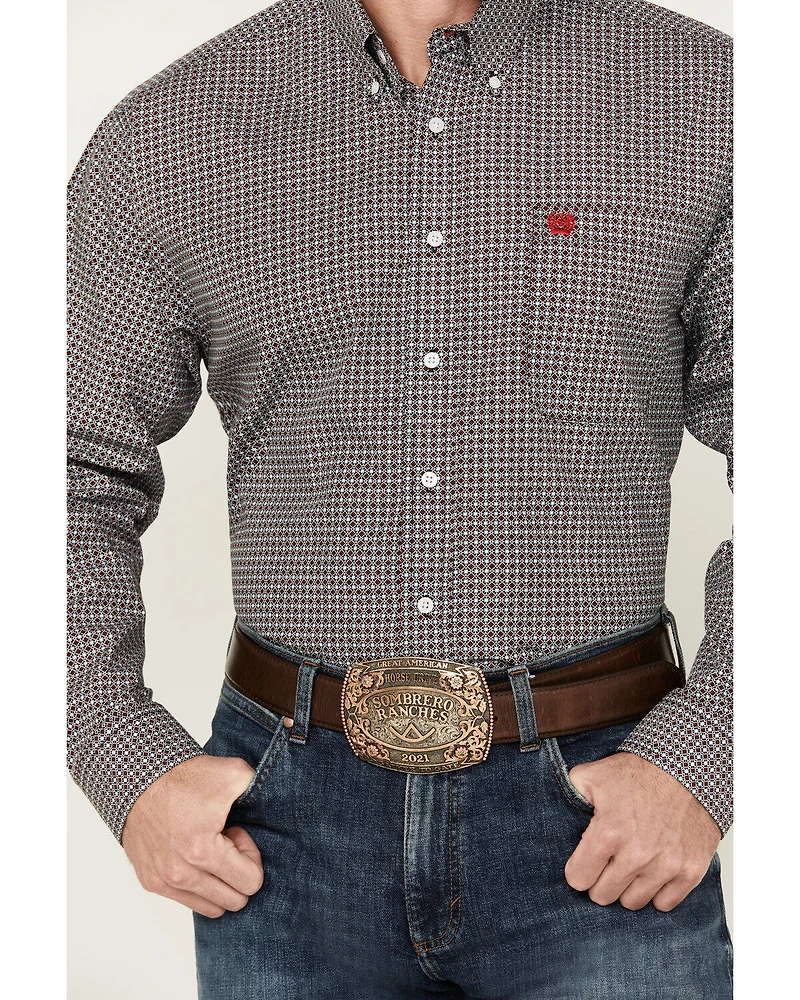 Cinch Men's Geo Print Long Sleeve Button-Down Western Shirt
