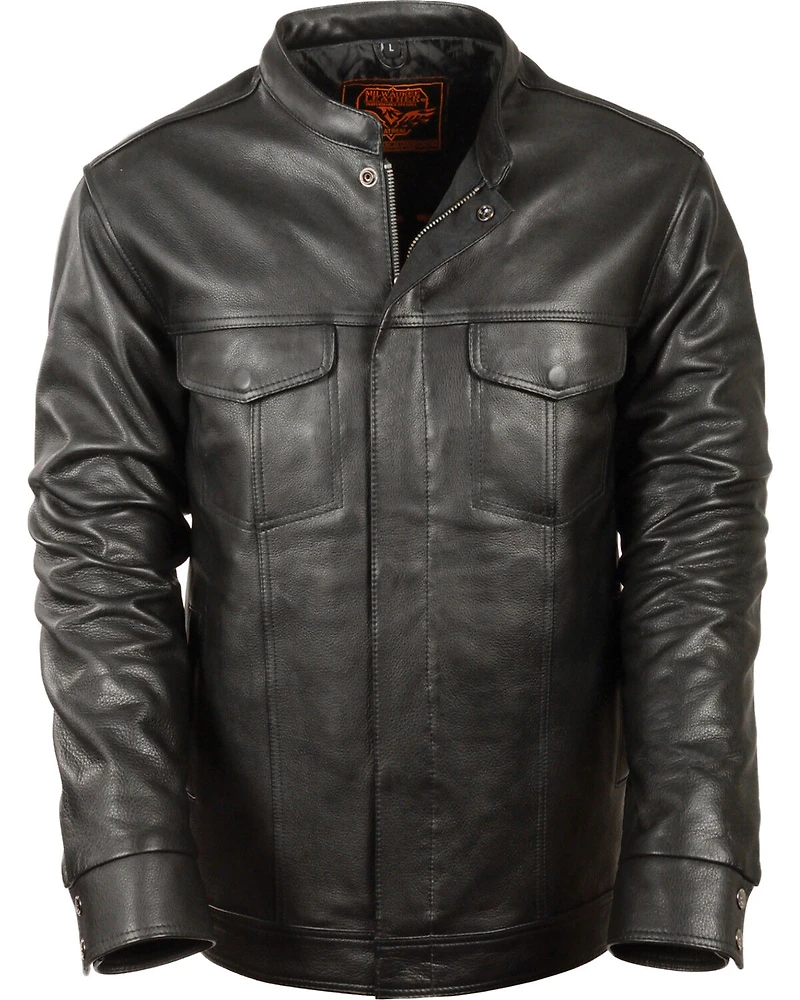 Milwaukee Leather Men's Black Club Style Shirt Jacket - Big 5X