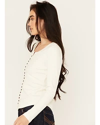 Idyllwind Women's Rib Knit Long Sleeve Button-Down Shirt