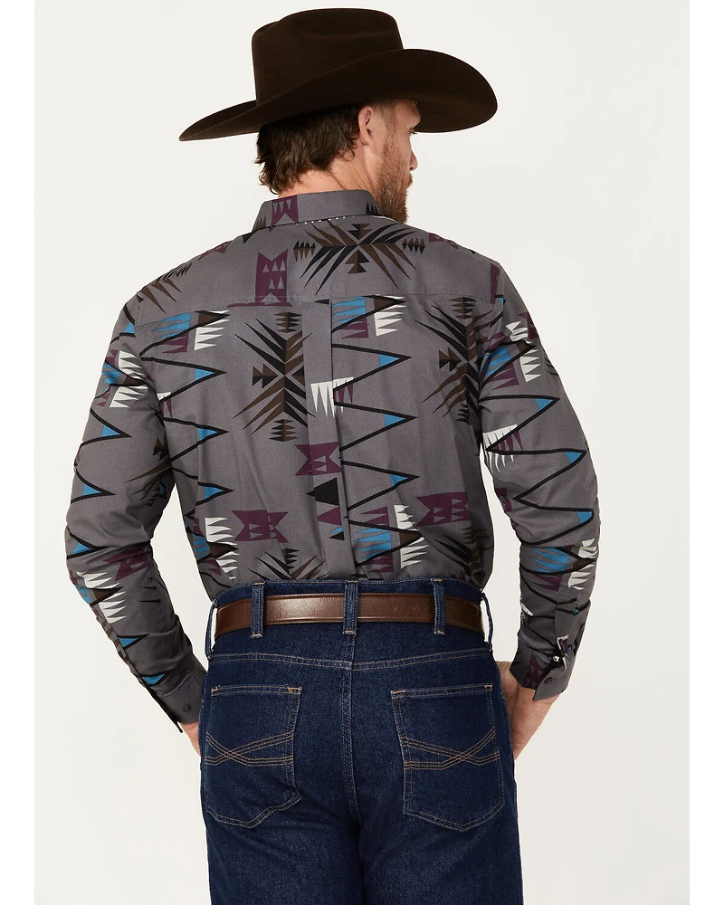 RANK 45® Men's Forkwood Southwestern Print Long Sleeve Button-Down Shirt