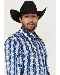Wrangler Men's Checotah Southwestern Print Long Sleeve Snap Western Shirt