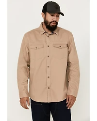 Hawx Men's All Out Woven Solid Long Sleeve Snap Work Shirt - Tall