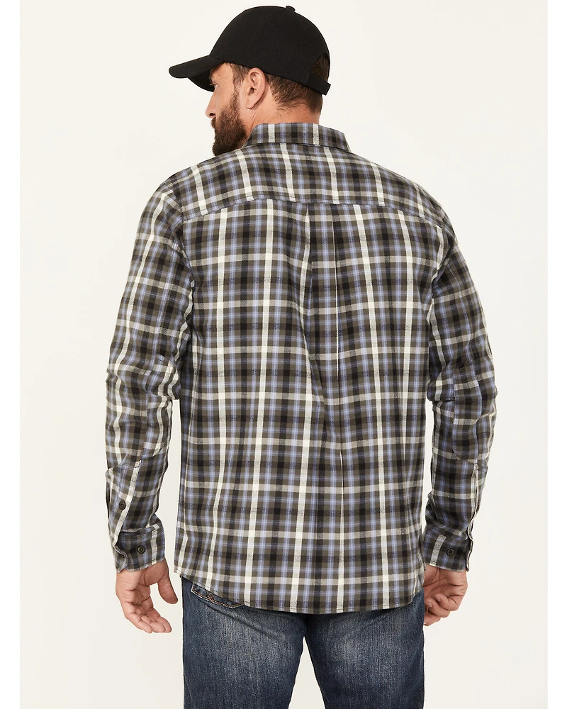 Brothers and Sons Men's Plaid Print Long Sleeve Button Down Shirt