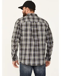 Brothers and Sons Men's Plaid Print Long Sleeve Button Down Shirt