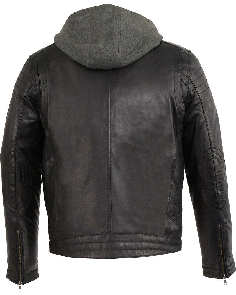 Milwaukee Leather Men's Zipper Front Jacket w/ Removable Hood - Big 3X