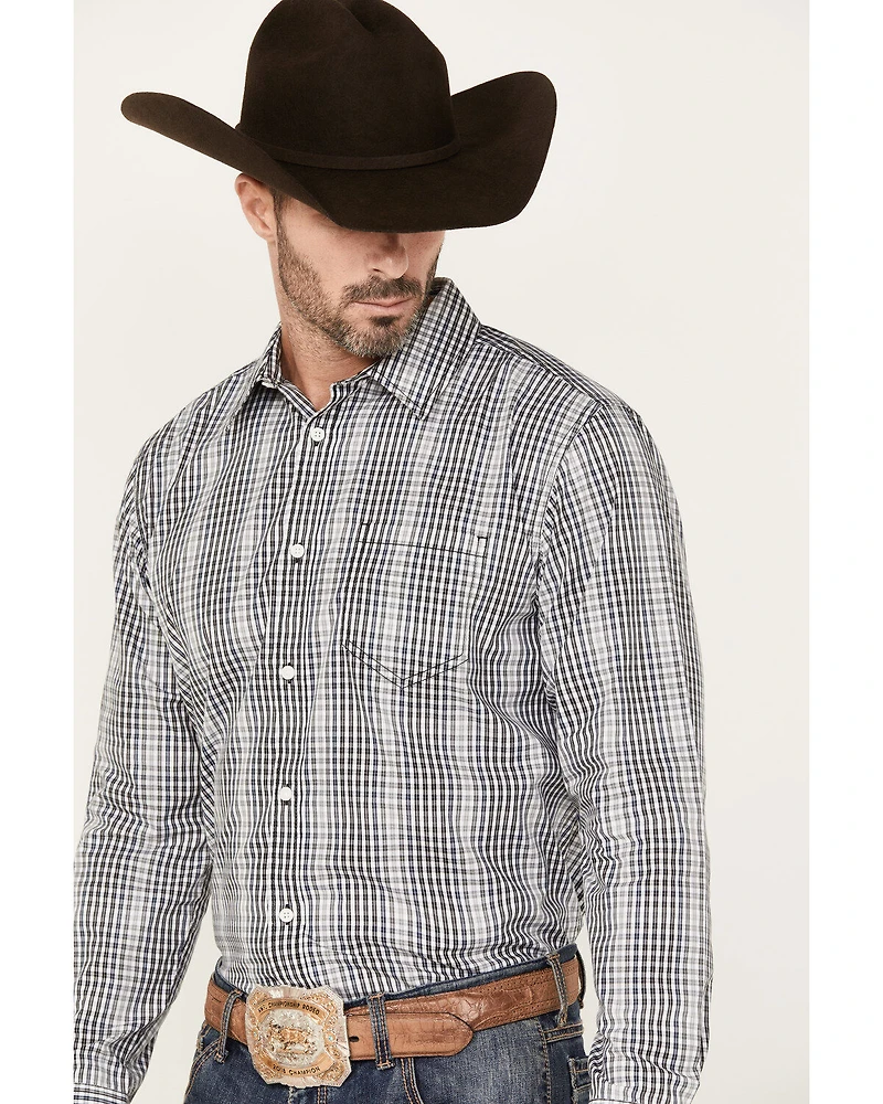 Gibson Men's Wallace Plaid Print Long Sleeve Button-Down Western Shirt