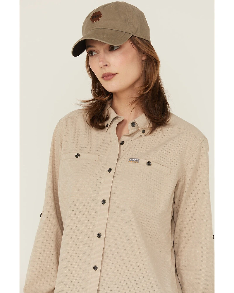 Ariat Women's Rebar Made Tough 360 Long Sleeve Button-Down Work Shirt