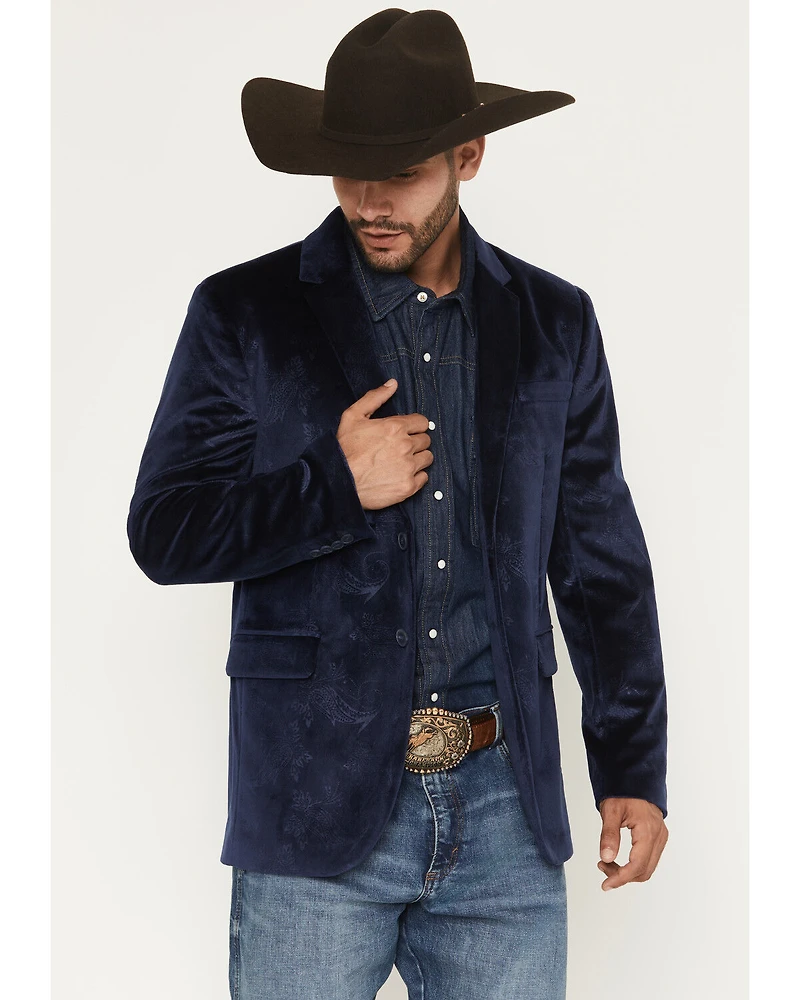 Rock & Roll Denim Men's Paisley Velvet Modern Fit Sportcoat