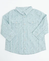 Wrangler Toddler Boys' Paisley Print Long Sleeve Snap Stretch Western Shirt