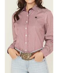 Cinch Women's Boot Barn Exclusive Striped Print Long Sleeve Button-Down Stretch Western Shirt