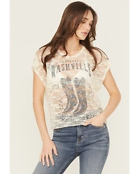 Originality Women's Lace Short Sleeve Graphic Tee
