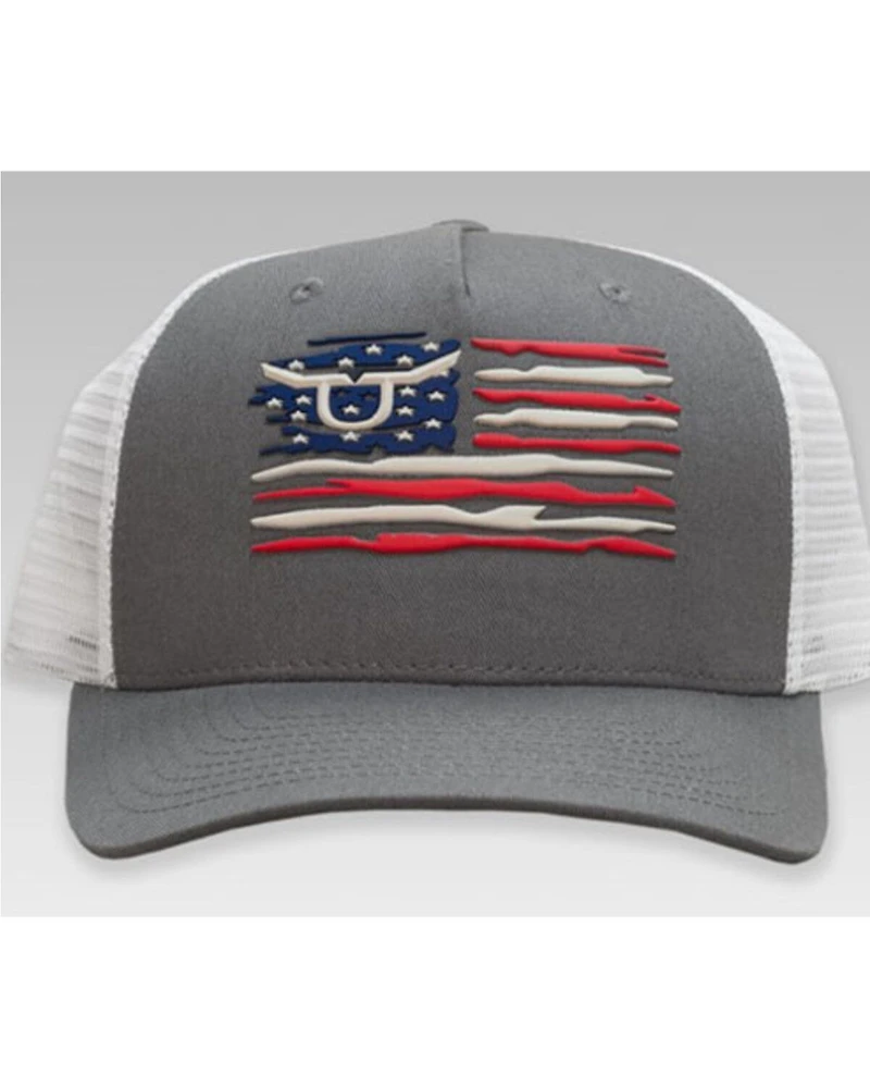 RopeSmart Men's All-American Rubber Steer Flag Mesh-Back Ball Cap