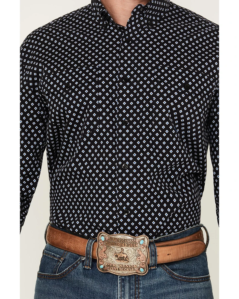 Roper Men's Amarillo Geo Print Long Sleeve Button-Down Western Shirt