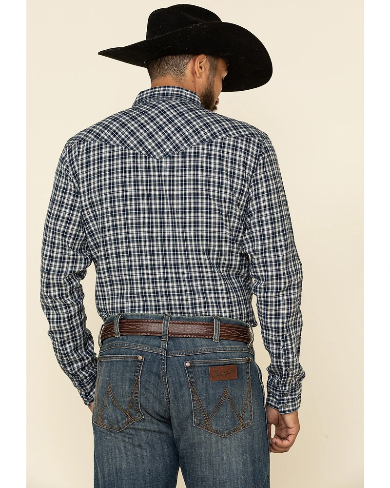 Cody James Men's Ash Small Plaid Long Sleeve Western Flannel Shirt