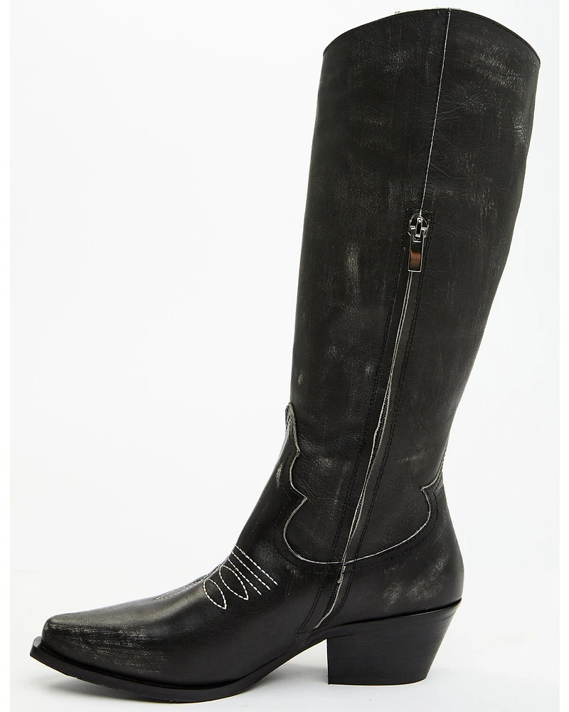 Italian Cowboy Women's Bolt Overlay Tall Western Boots - Snip Toe
