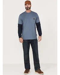 Hawx Men's Layered Pocket Twofer Sleeve Work T-Shirt