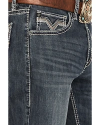 Rock & Roll Denim Men's Dark Wash Tapered Bootcut Stretch Jeans