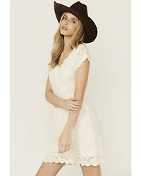 Shyanne Women's Lace Short Sleeve Mini Dress