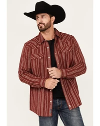 Moonshine Spirit Men's El Jefe Dobby Striped Print Long Sleeve Snap Western Shirt