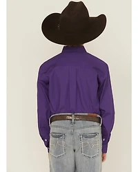 Cinch Boys' Solid Long Sleeve Button-Down Western Shirt